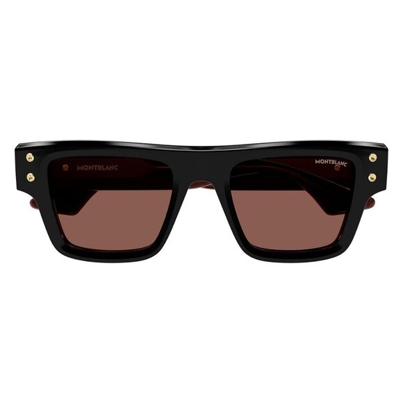 New MONT BLANC Black Square MB0253S 008 Sunglasses Women - Picture 2 of 5